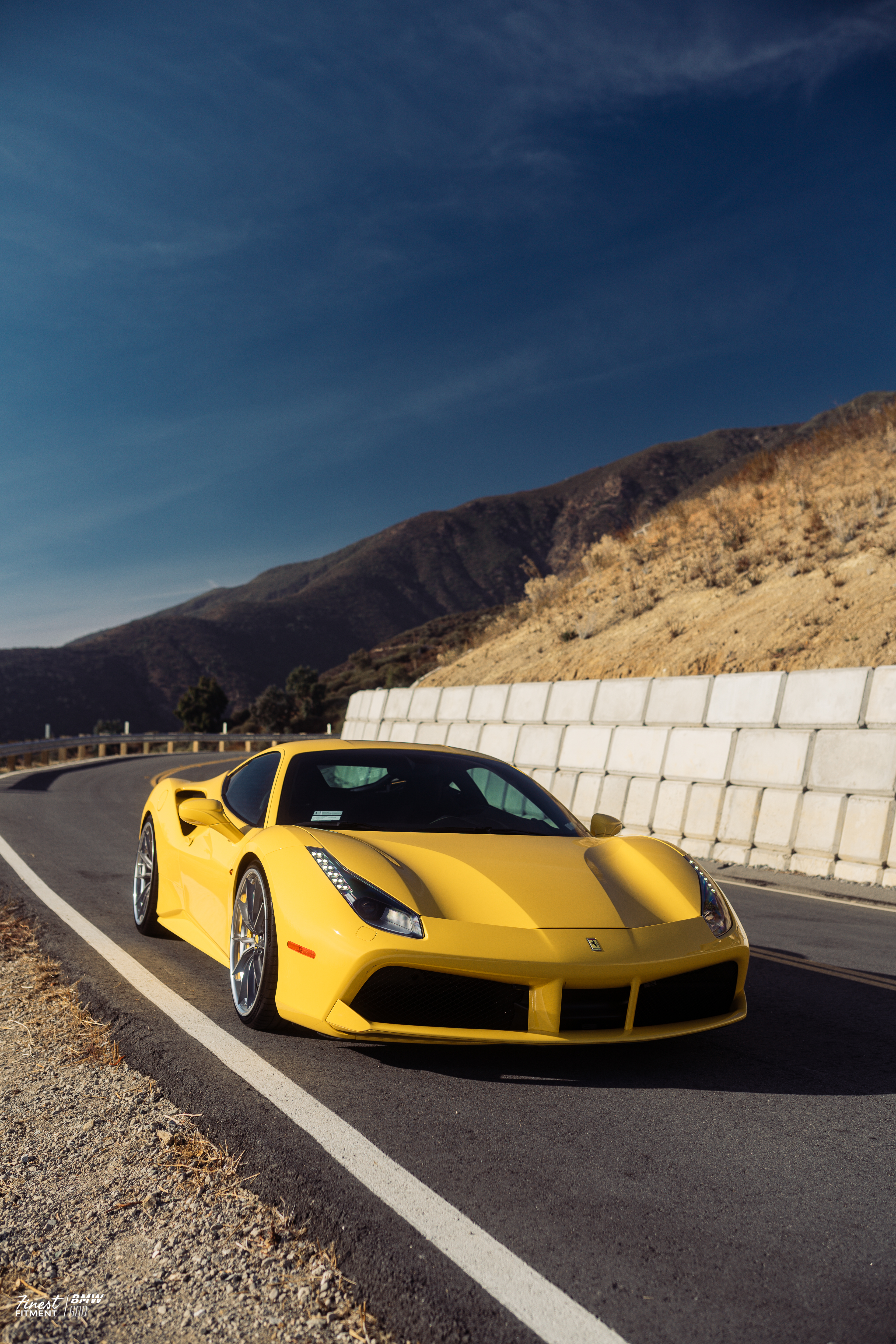 2018 Ferrari 488 with Motivo Forged CS-M custom wheels in frozen brushed gunmetal and gloss polished clear side view