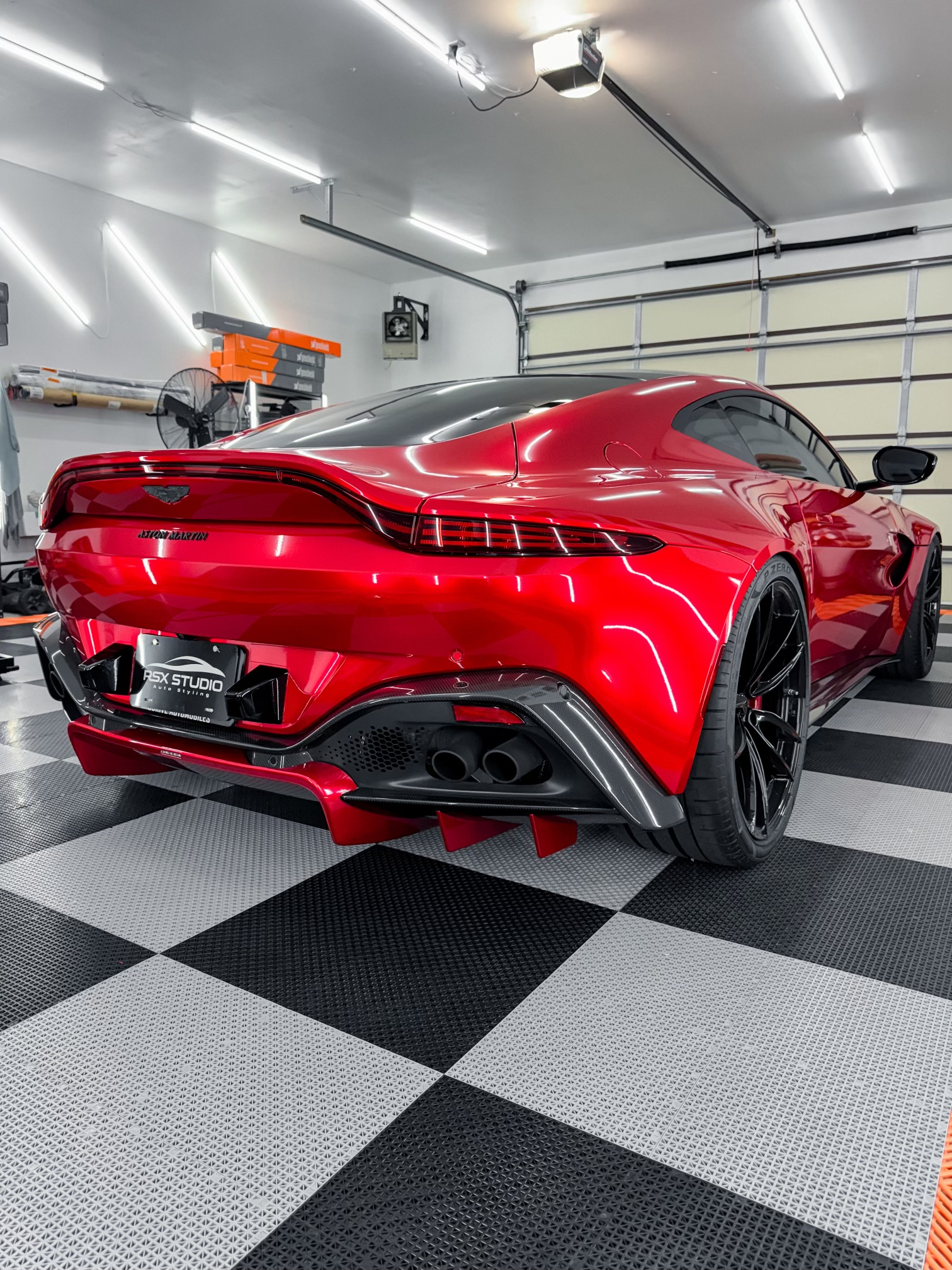 2020 Aston Martin Vantage with Motivo Forged MB-D custom wheels in  side view