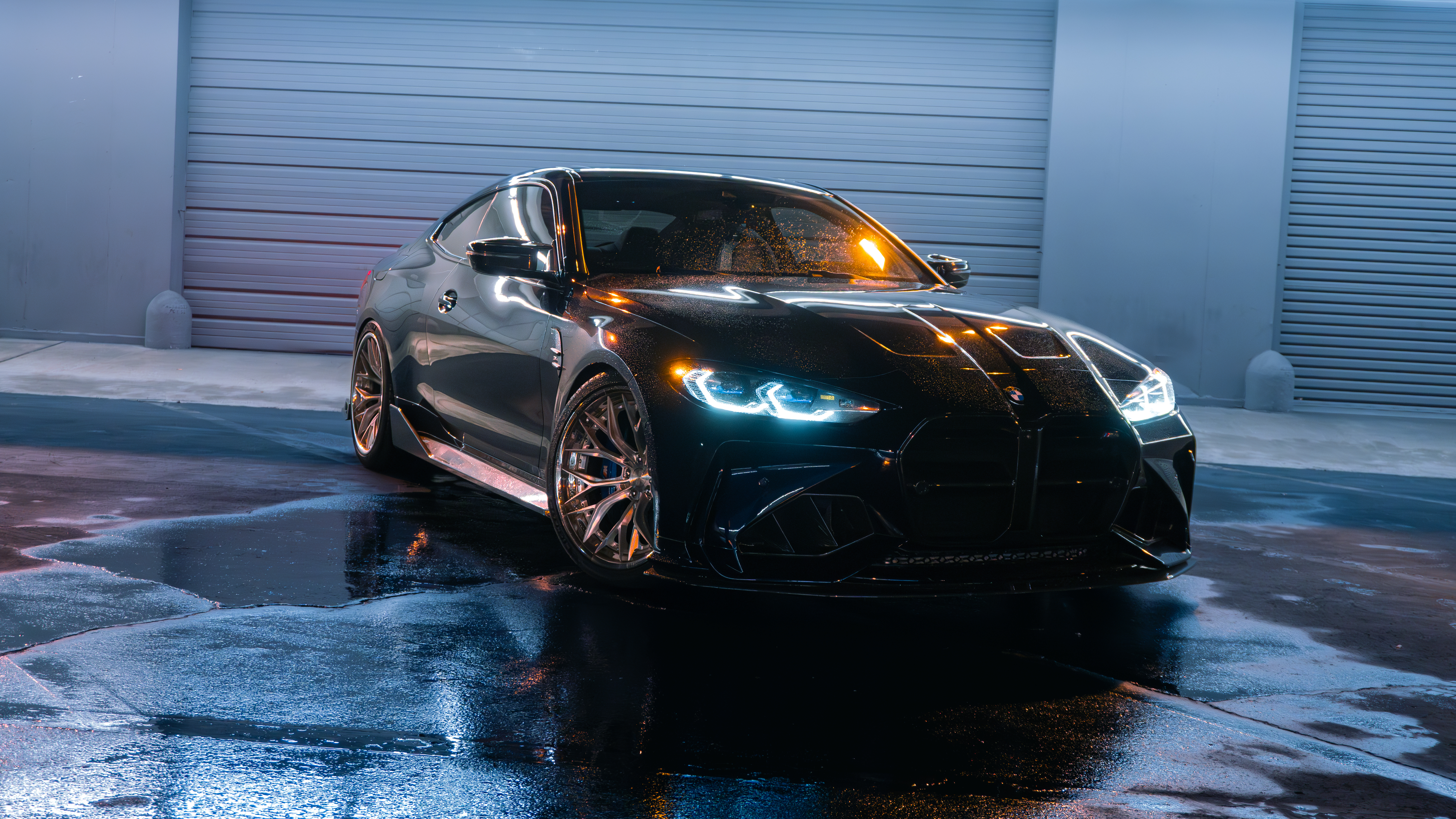 2024 BMW M4 with Motivo Forged CS-J custom wheels in gloss brushed clear and triple chrome detail view