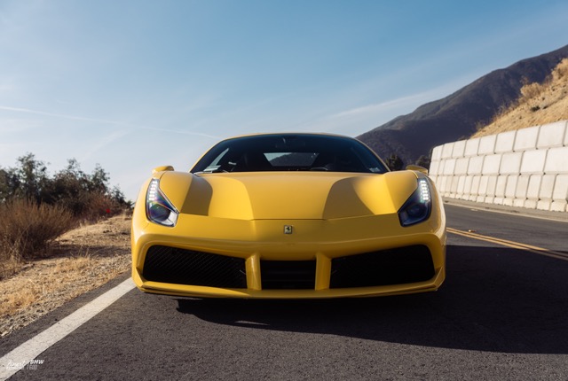 2018 Ferrari 488 with Motivo Forged CS-M custom wheels in frozen brushed gunmetal and gloss polished clear detail view